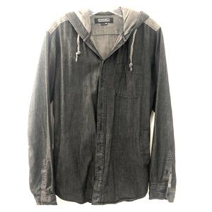 Button Up with hood and pockets